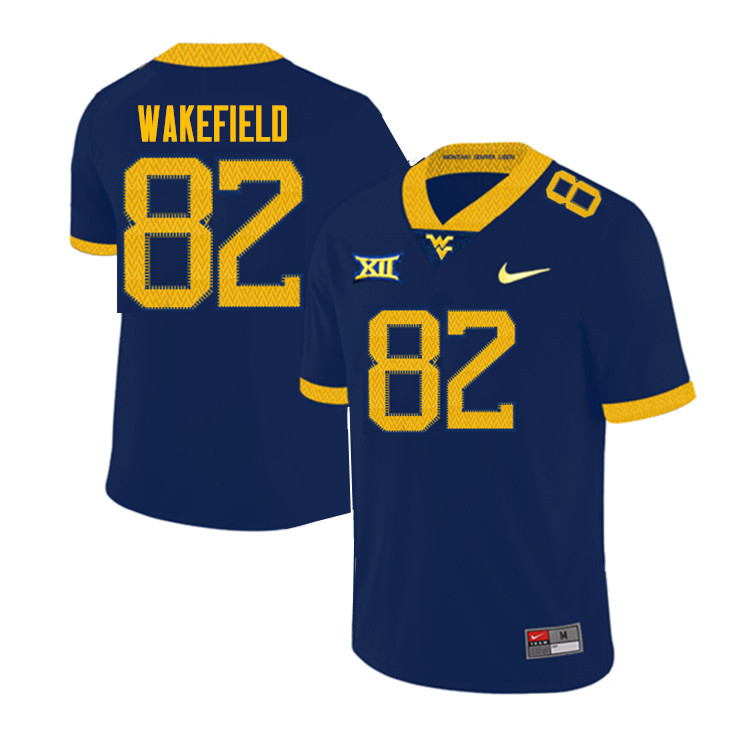 NCAA Men's Keion Wakefield West Virginia Mountaineers Navy #82 Nike Stitched Football College Authentic Jersey ER23L08ZC